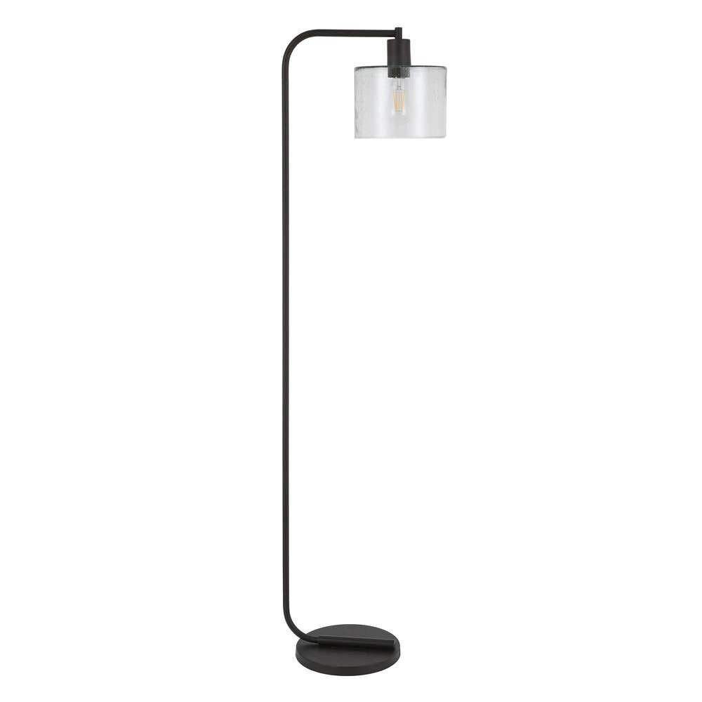 Hudson & Canal - Cadmus 57in Tall Floor Lamp with Glass Shade in Blackened Bronze/Seeded - FL0100 veiw 1