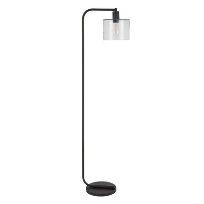 Hudson & Canal - Cadmus 57in Tall Floor Lamp with Glass Shade in Blackened Bronze/Seeded - FL0100 veiw 1