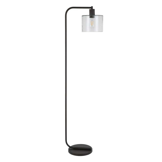 Hudson & Canal - Cadmus 57in Tall Floor Lamp with Glass Shade in Blackened Bronze/Seeded - FL0100 veiw 1