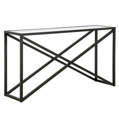 Hudson & Canal - Calix 55in Wide Rectangular Console Table in Blackened Bronze - AT0979 veiw 1