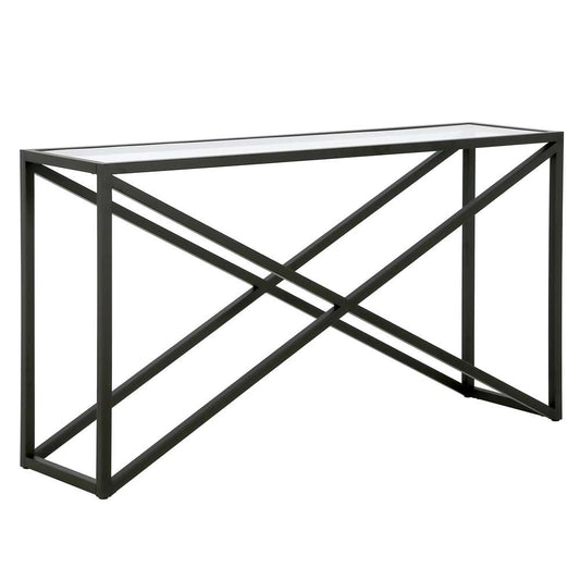 Hudson & Canal - Calix 55in Wide Rectangular Console Table in Blackened Bronze - AT0979 veiw 1