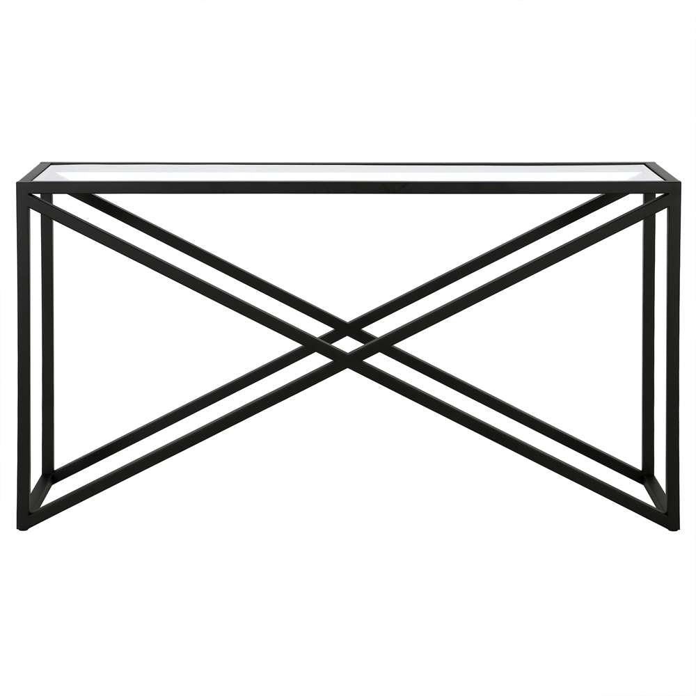 Hudson & Canal - Calix 55in Wide Rectangular Console Table in Blackened Bronze - AT0979 veiw 3