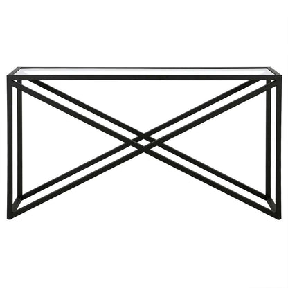 Hudson & Canal - Calix 55in Wide Rectangular Console Table in Blackened Bronze - AT0979 veiw 3
