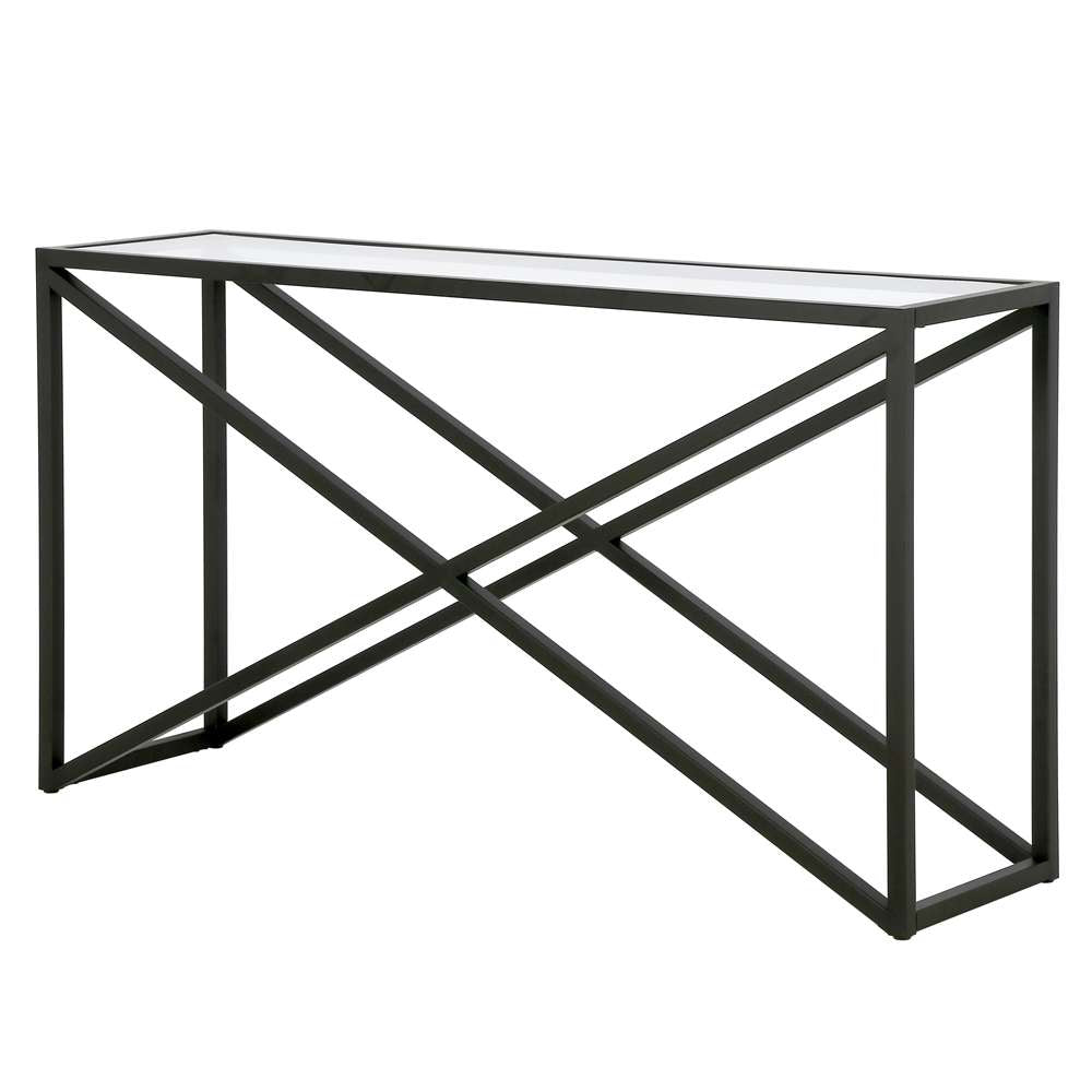 Hudson & Canal - Calix 55in Wide Rectangular Console Table in Blackened Bronze - AT0979 veiw 4