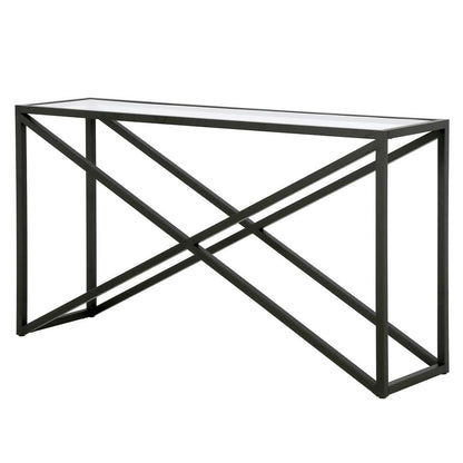 Hudson & Canal - Calix 55in Wide Rectangular Console Table in Blackened Bronze - AT0979 veiw 4