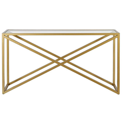 Hudson & Canal - Calix 55in Wide Rectangular Console Table in Brass - AT0980 veiw 3