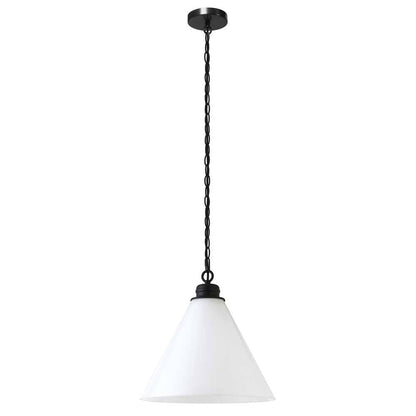 Hudson & Canal - Canto 15.88in Wide Pendant with Glass Shade in Blackened Bronze/White Milk - PD1463 veiw 1