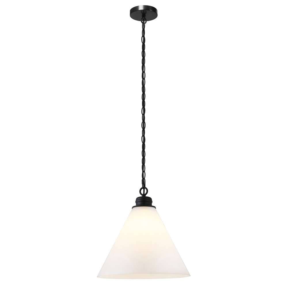 Hudson & Canal - Canto 15.88in Wide Pendant with Glass Shade in Blackened Bronze/White Milk - PD1463 veiw 3
