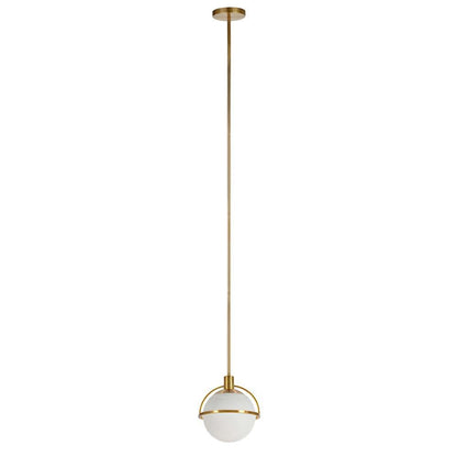 Hudson & Canal - Cieonna 9.38in Wide Pendant with Glass Shade in Brass/White Milk - PD0493 veiw 1