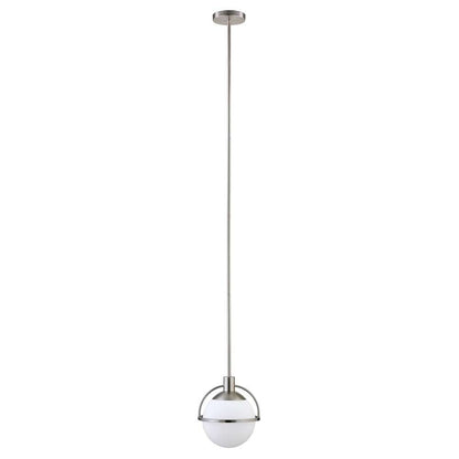 Hudson & Canal - Cieonna 9.38in Wide Pendant with Glass Shade in Brushed Nickel/White Milk - PD1683 veiw 3