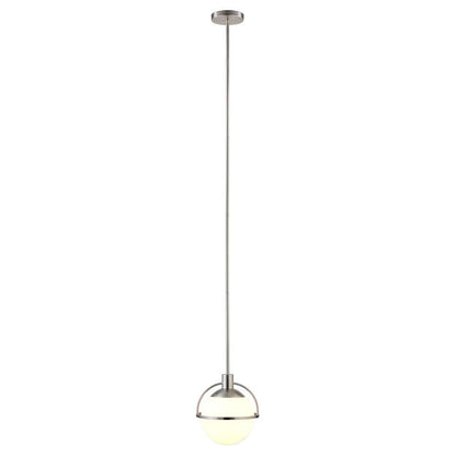 Hudson & Canal - Cieonna 9.38in Wide Pendant with Glass Shade in Brushed Nickel/White Milk - PD1683 veiw 4