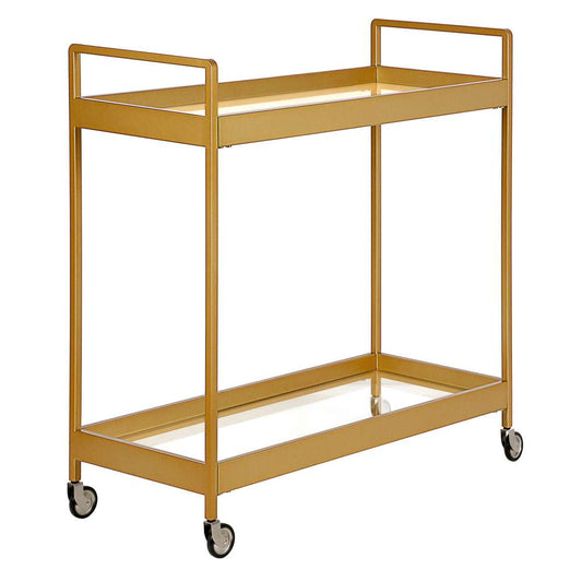 Hudson & Canal - Cooper 33in Wide Rectangular Bar Cart in Brass - BC0545 veiw 1