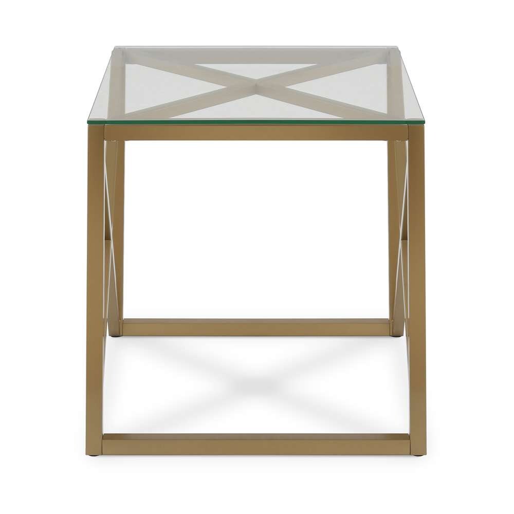 Hudson & Canal - Dixon 20in Wide Square Side Table in Brass - ST0102 veiw 3