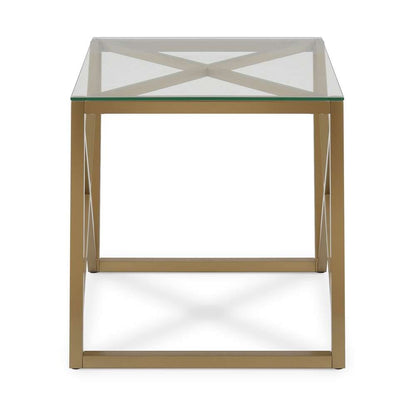 Hudson & Canal - Dixon 20in Wide Square Side Table in Brass - ST0102 veiw 3