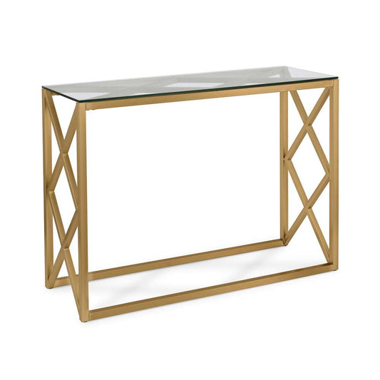 Hudson & Canal - Dixon 42in Wide Rectangular Console Table in Brass - AT0114 veiw 1