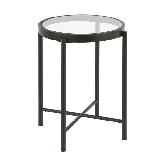 Hudson & Canal - Duxbury 18in Wide Round Side Table in Blackened Bronze - ST0198 veiw 1