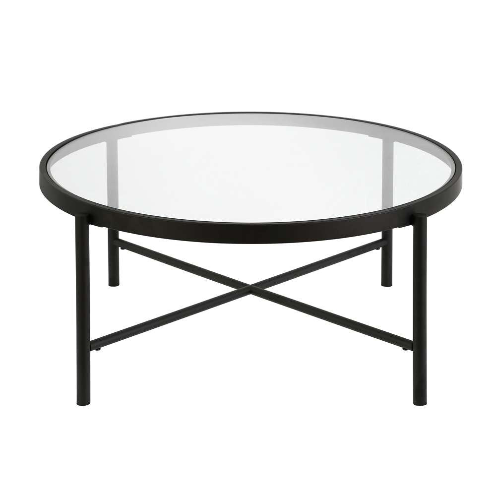 Hudson & Canal - Duxbury 36in Wide Round Coffee Table in Blackened Bronze - CT0197 veiw 1