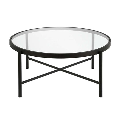 Hudson & Canal - Duxbury 36in Wide Round Coffee Table in Blackened Bronze - CT0197 veiw 1