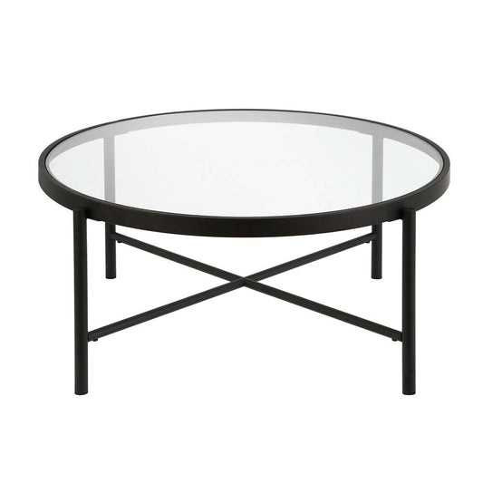 Hudson & Canal - Duxbury 36in Wide Round Coffee Table in Blackened Bronze - CT0197 veiw 1