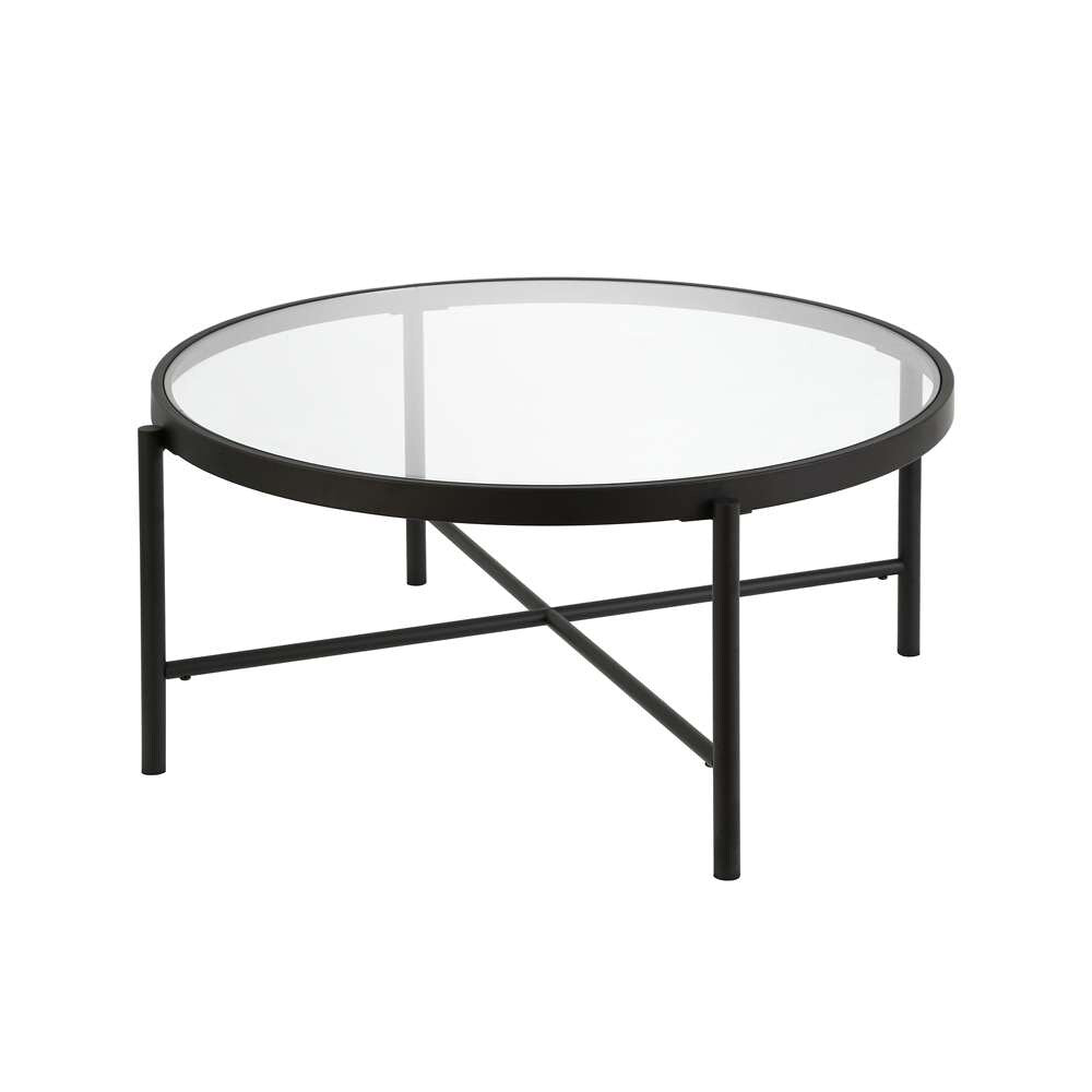 Hudson & Canal - Duxbury 36in Wide Round Coffee Table in Blackened Bronze - CT0197 veiw 3