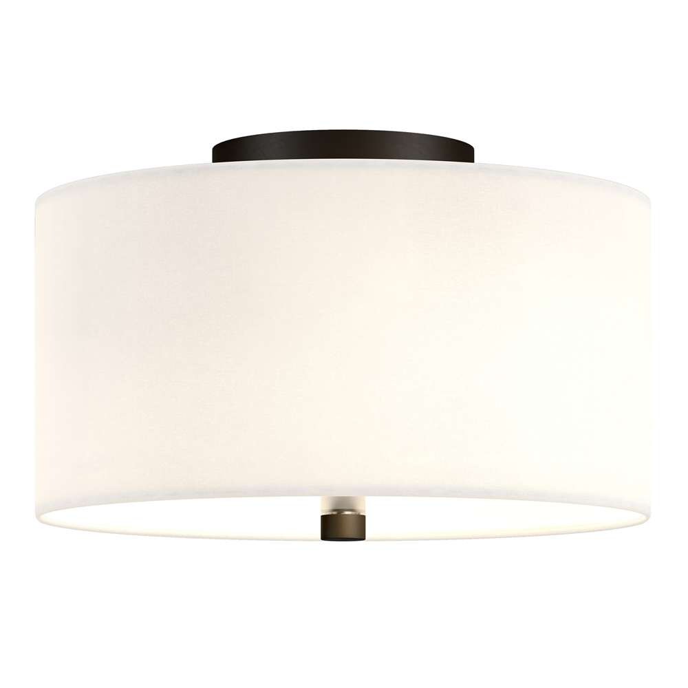 Hudson & Canal - Ellis 12in Flush Mount with Fabric Shade in Matte Black/White - SF1504 veiw 3