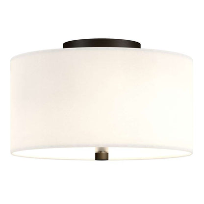 Hudson & Canal - Ellis 12in Flush Mount with Fabric Shade in Matte Black/White - SF1504 veiw 3