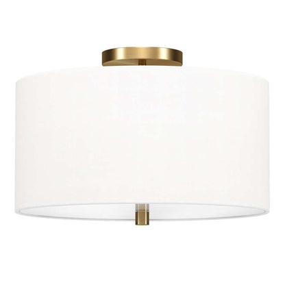 Hudson & Canal - Ellis 16in Flush Mount with Fabric Shade in Brass/White - SF1503 veiw 1