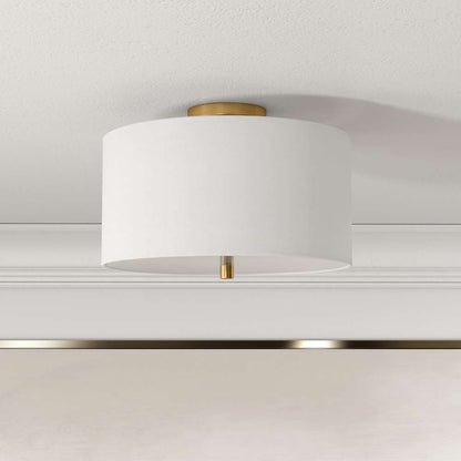 Hudson & Canal - Ellis 16in Flush Mount with Fabric Shade in Brass/White - SF1503 veiw 2