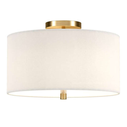 Hudson & Canal - Ellis 16in Flush Mount with Fabric Shade in Brass/White - SF1503 veiw 3