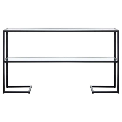 Hudson & Canal - Errol 55in Wide Rectangular Console Table with Glass Top in Blackened Bronze - AT1329 veiw 3