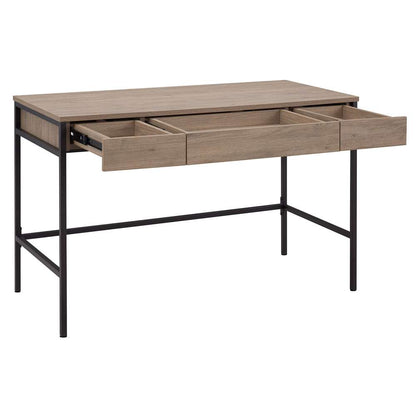 Hudson & Canal - Evans 47.75in Wide Rectangular Writing Desk in Antiqued Gray Oak - OF1299 veiw 5