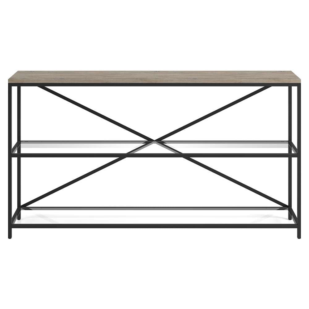 Hudson & Canal - Fionn 55in Wide Rectangular Console Table in Blackened Bronze/Antiqued Gray Oak - AT1542 veiw 3
