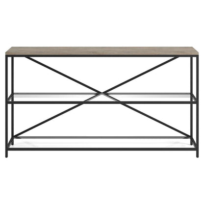 Hudson & Canal - Fionn 55in Wide Rectangular Console Table in Blackened Bronze/Antiqued Gray Oak - AT1542 veiw 3