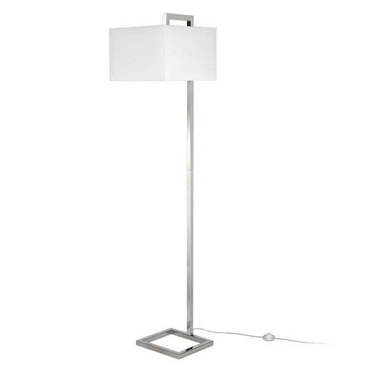 Hudson & Canal - Grayson 68in Tall Floor Lamp with Fabric Shade in Polished Nickel/White - FL0414 veiw 2