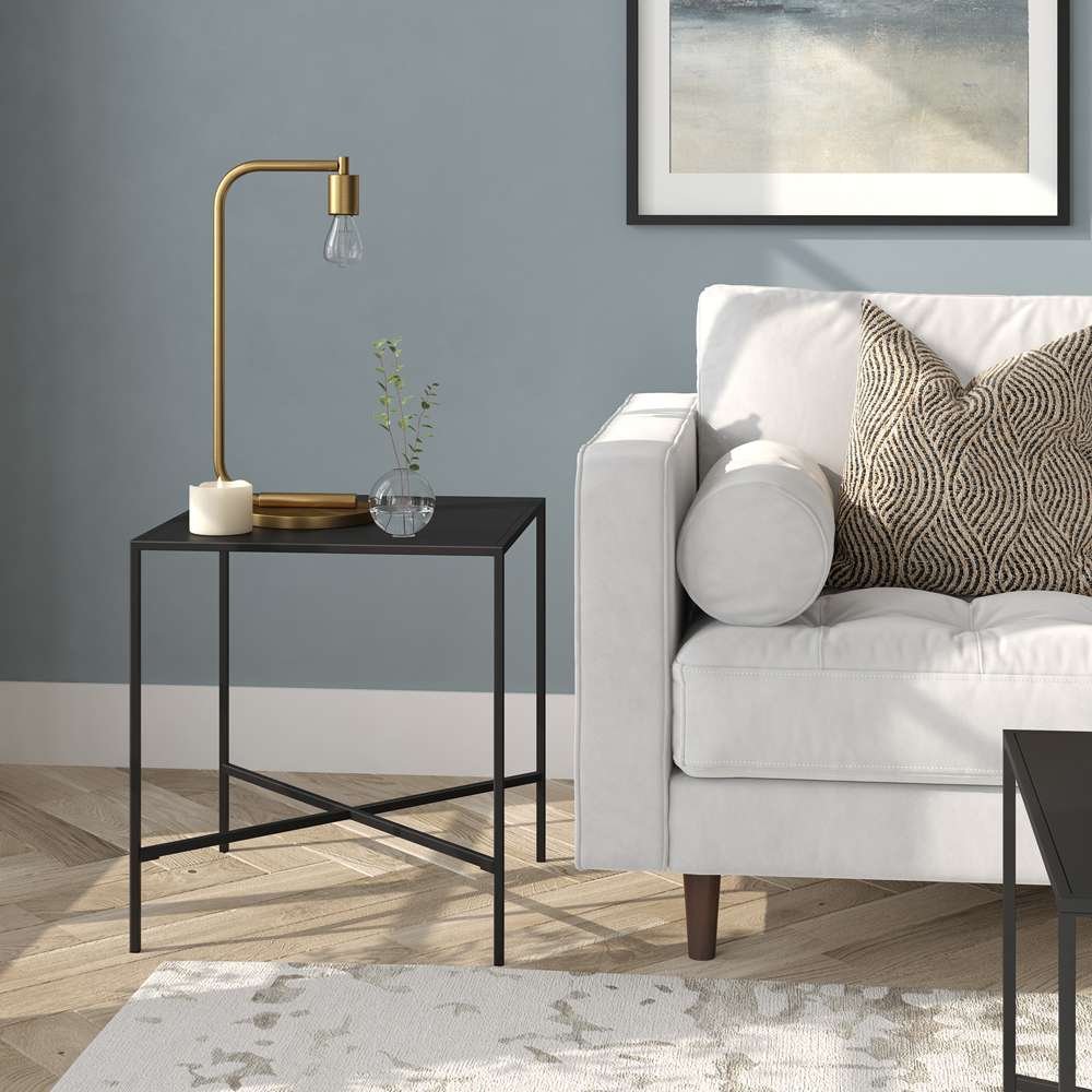 Hudson & Canal - Henley 20in Wide Square Side Table with Metal Top in Blackened Bronze - ST0829 veiw 2