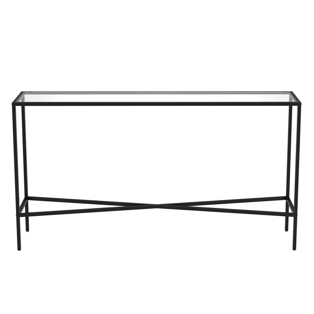 Hudson & Canal - Henley 55in Wide Rectangular Console Table with Glass Top in Blackened Bronze - AT0821 veiw 3