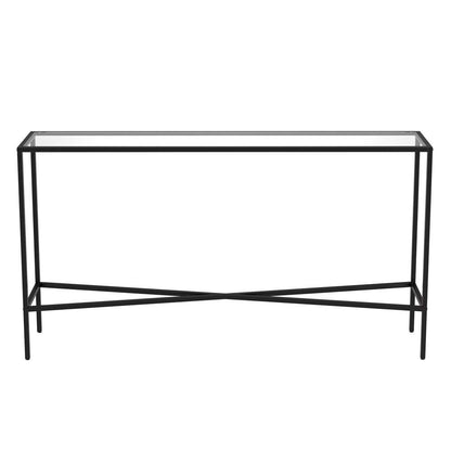 Hudson & Canal - Henley 55in Wide Rectangular Console Table with Glass Top in Blackened Bronze - AT0821 veiw 3