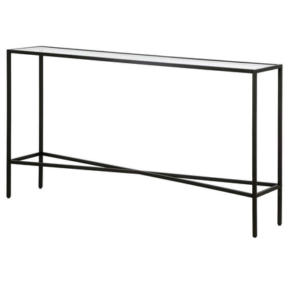 Hudson & Canal - Henley 55in Wide Rectangular Console Table with Glass Top in Blackened Bronze - AT0821 veiw 4