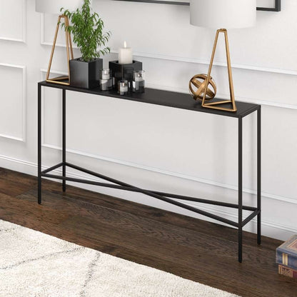Hudson & Canal - Henley 55in Wide Rectangular Console Table with Metal Top in Blackened Bronze - AT0823 veiw 2