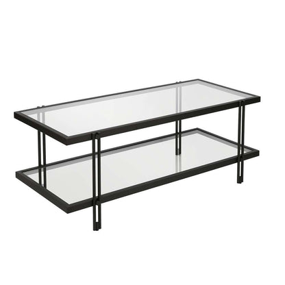 Hudson & Canal - Inez 45in Wide Rectangular Coffee Table in Blackened Bronze - CT0317 veiw 1