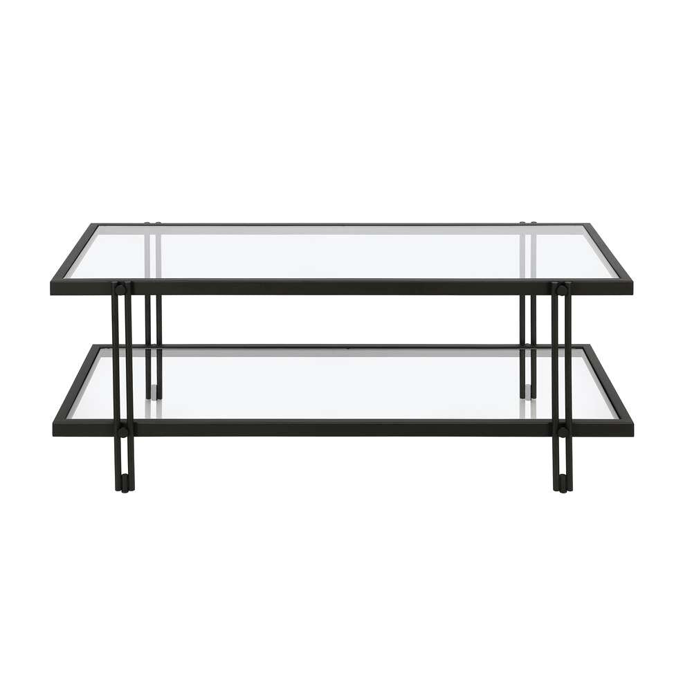 Hudson & Canal - Inez 45in Wide Rectangular Coffee Table in Blackened Bronze - CT0317 veiw 3