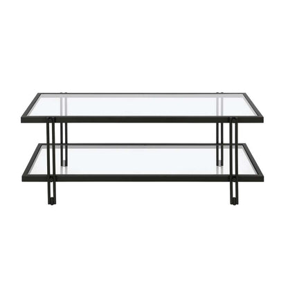 Hudson & Canal - Inez 45in Wide Rectangular Coffee Table in Blackened Bronze - CT0317 veiw 3