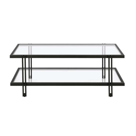Hudson & Canal - Inez 45in Wide Rectangular Coffee Table in Blackened Bronze - CT0317 veiw 3
