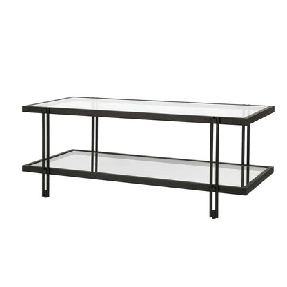 Hudson & Canal - Inez 45in Wide Rectangular Coffee Table in Blackened Bronze - CT0317 veiw 4