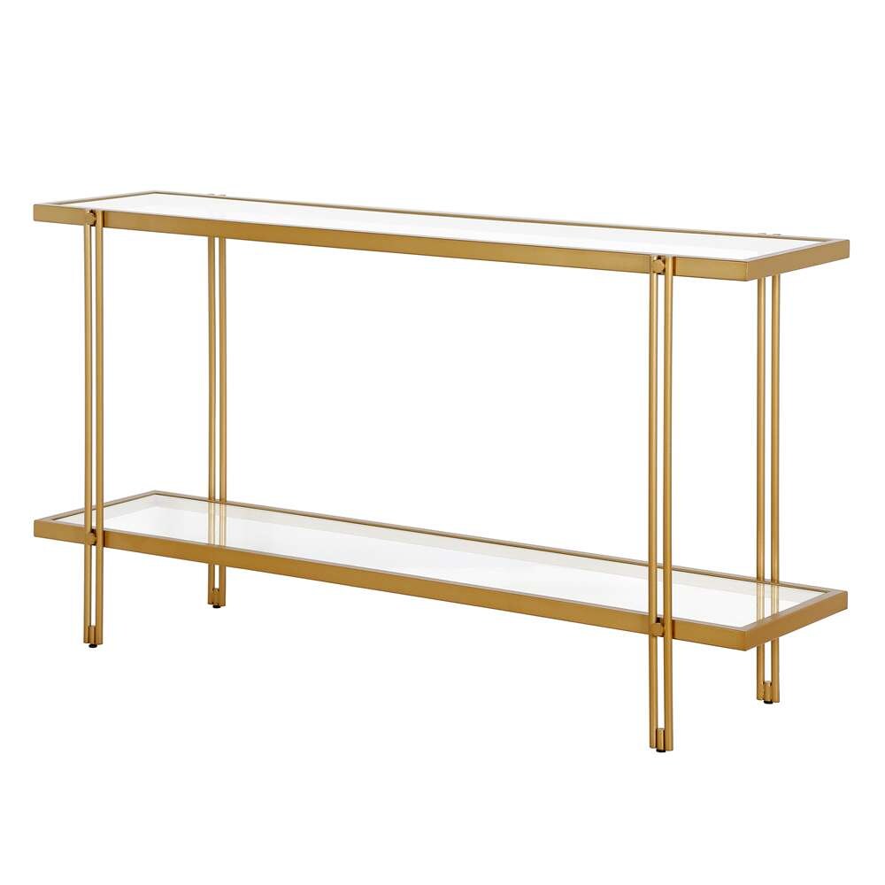 Hudson & Canal - Inez 55in Wide Rectangular Console Table in Brass - AT0984 veiw 4