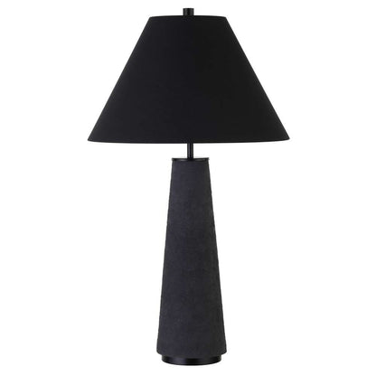 Hudson & Canal - Ingalls 28in Tall Monochrome Table Lamp with Fabric Shade in Matte Black/Black - TL1849 veiw 1