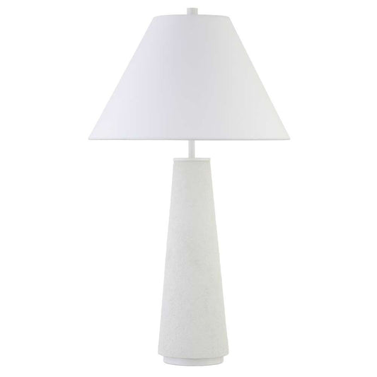 Hudson & Canal - Ingalls 28in Tall Monochrome Table Lamp with Fabric Shade in Matte White/White - TL1850 veiw 1