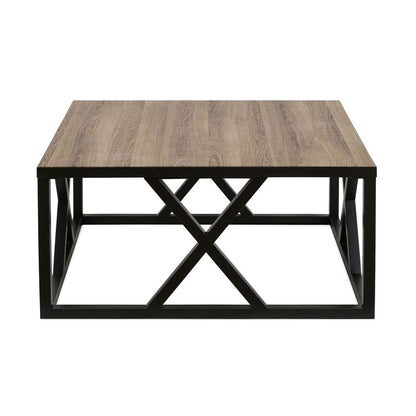 Hudson & Canal - Jedrek 35in Wide Square Coffee Table in Blackened Bronze/Rustic Oak - CT0192 veiw 3