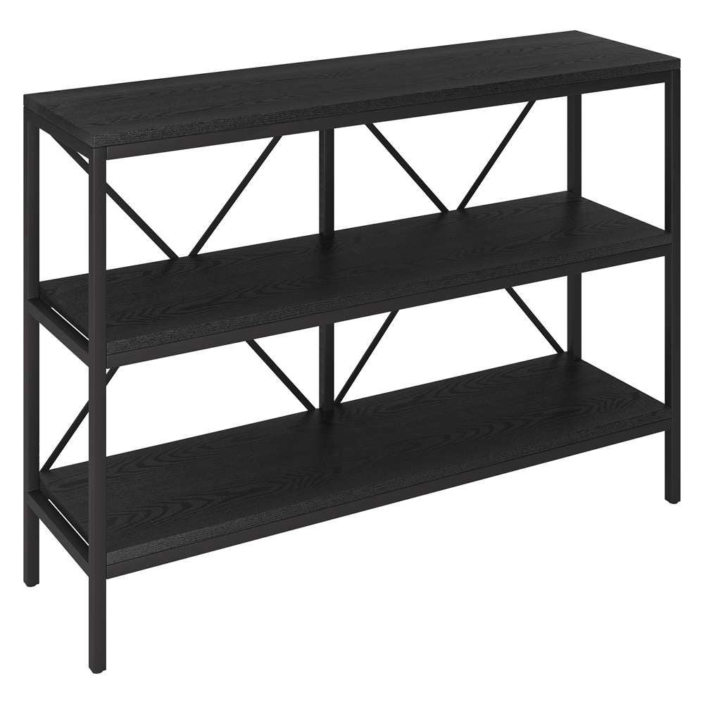 Hudson & Canal - Kira 42in Wide Rectangular Console Table in Blackened Bronze/Black Grain - AT1880 veiw 1