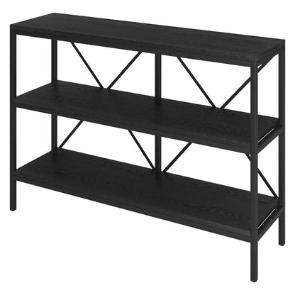 Hudson & Canal - Kira 42in Wide Rectangular Console Table in Blackened Bronze/Black Grain - AT1880 veiw 4